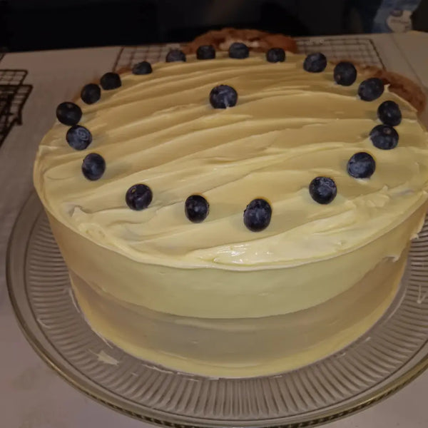 Lemon blueberry layer cake