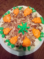 Carrot cake with pecan topping